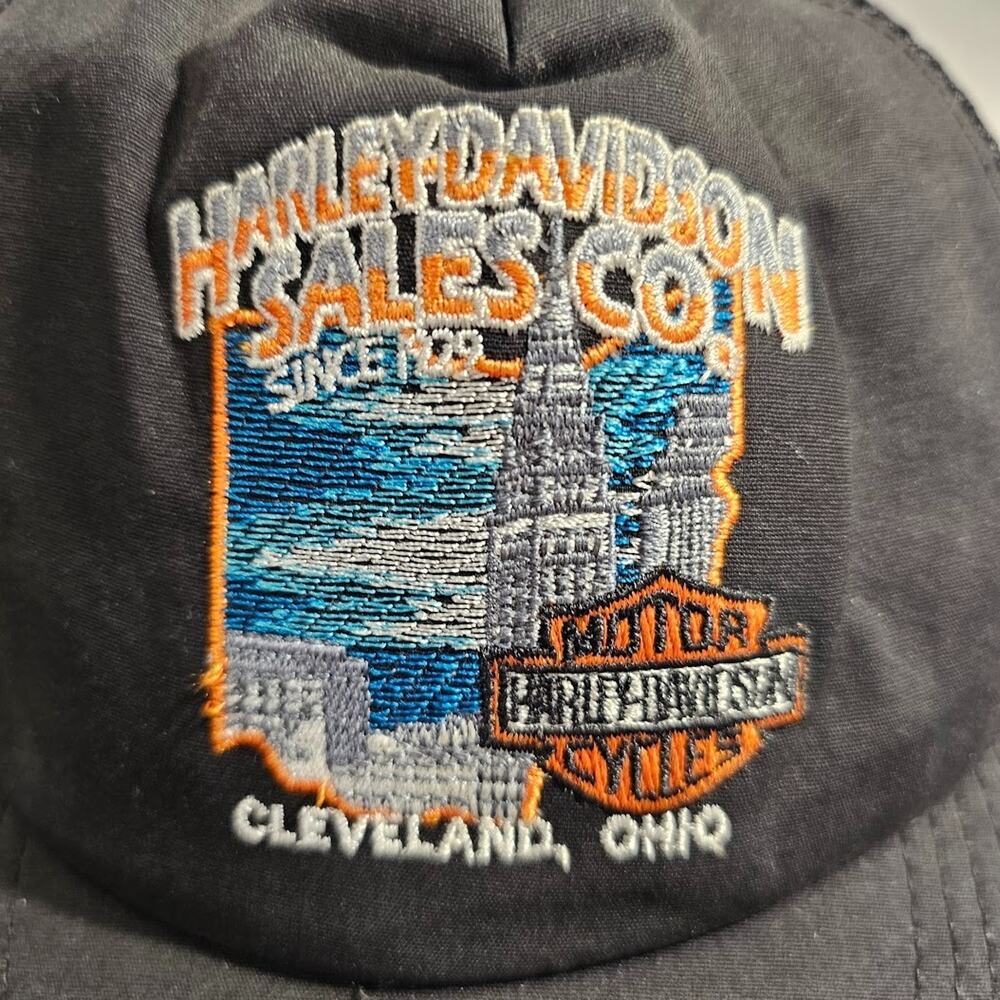 Vintage Harley Davidson Snapback Made in USA Cap Hat Embroidered CLEVELAND Ohio